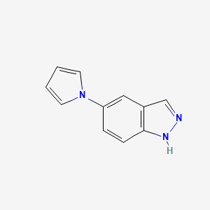 molecular formula C11H9N3 B6360912 5-(1H-吡咯-1-基)-1H-吲唑 CAS No. 383142-43-6