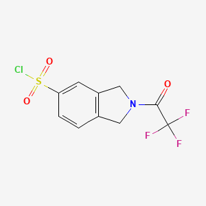 molecular formula C10H7ClF3NO3S B6360920 2-(2,2,2-三氟乙酰基)异吲哚啉-5-磺酰氯 CAS No. 1374655-15-8