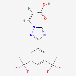 molecular formula C13H7F6N3O2 B6360928 (2Z)-3-[3-[3,5-Bis(trifluoromethyl)phenyl]-1H-1,2,4-triazol-1-yl]-2-propenoic acid CAS No. 1388842-44-1