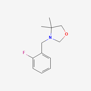 molecular formula C12H16FNO B6360960 3-(2-Fluorobenzyl)-4,4-dimethyl-1,3-oxazolane CAS No. 866157-36-0