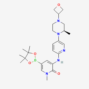 molecular formula C25H36BN5O4 B6360984 1-Methyl-3-[[5-[(2R)-2-methyl-4-(oxetan-3-yl)piperazin-1-yl]-2-pyridyl]amino]-5-(4,4,5,5-tetramethyl-1,3,2-dioxaborolan-2-yl)pyridin-2-one CAS No. 1433849-94-5