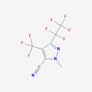 molecular formula C8H3F8N3 B6361070 1-Methyl-3-(perfluoroethyl)-4-(trifluoromethyl)-1H-pyrazole-5-carbonitrile, 95% CAS No. 1226890-60-3