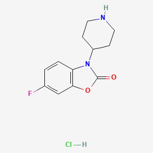 molecular formula C12H14ClFN2O2 B6361084 6-Fluoro-3-(piperidin-4-yl)benzo[d]oxazol-2(3H)-one HCl CAS No. 1134819-90-1