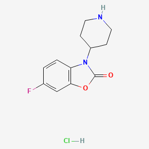 molecular formula C12H14ClFN2O2 B6361084 6-Fluoro-3-(piperidin-4-yl)benzo[d]oxazol-2(3H)-one hydrochloride CAS No. 1134819-90-1