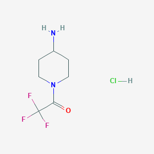 molecular formula C7H12ClF3N2O B6361107 1-(4-Aminopiperidin-1-yl)-2,2,2-trifluoroethanone hydrochloride, 95% CAS No. 221340-53-0
