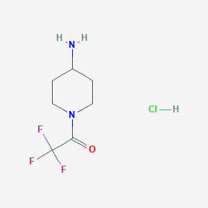 molecular formula C7H12ClF3N2O B6361107 1-(4-Aminopiperidin-1-YL)-2,2,2-trifluoroethan-1-one hydrochloride CAS No. 221340-53-0