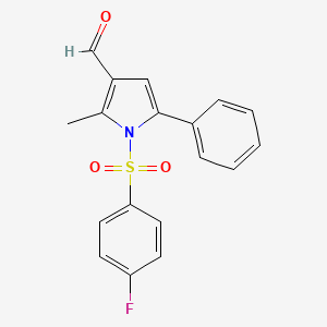 molecular formula C18H14FNO3S B6361127 1-(4-Fluoro-benzenesulfonyl)-2-methyl-5-phenyl-1H-pyrrole-3-carbaldehyde, 95% CAS No. 881673-39-8