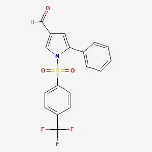 molecular formula C18H12F3NO3S B6361135 5-Phenyl-1-(4-trifluoromethyl-benzenesulfonyl)-1H-pyrrole-3-carbaldehyde, 95% CAS No. 881673-47-8