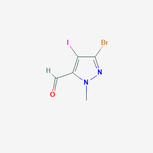 molecular formula C5H4BrIN2O B6361185 3-Bromo-4-iodo-1-methyl-1H-pyrazole-5-carbaldehyde CAS No. 1807546-65-1