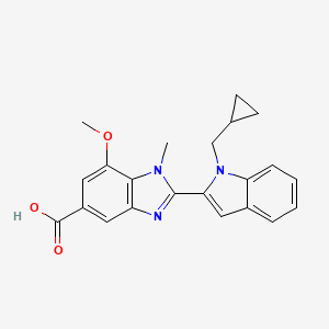 molecular formula C22H21N3O3 B6361199 2-(1-(Cyclopropylmethyl)-1H-indol-2-yl)-7-methoxy-1-methyl-1h-benzo[d]imidazole-5-carboxylic acid CAS No. 2048228-55-1