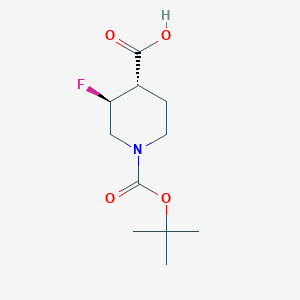 molecular formula C11H18FNO4 B6361203 trans-1-[(t-Butoxy)carbonyl]-3-fluoropiperidine-4-carboxylic acid CAS No. 1903422-62-7