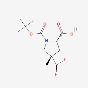 molecular formula C12H17F2NO4 B6361205 (3R,6S)-5-[(叔丁氧羰基)羰基]-1,1-二氟-5-氮杂螺[2.4]庚烷-6-羧酸 CAS No. 1430105-52-4
