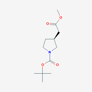 molecular formula C12H21NO4 B6361217 (S)-N-Boc-Pyrrolidine-3-acetic acid methyl ester CAS No. 1332333-25-1