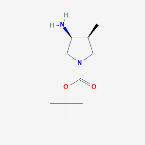 molecular formula C10H20N2O2 B6361223 (3S,4S)-tert-Butyl 3-amino-4-methylpyrrolidine-1-carboxylate CAS No. 1932780-66-9