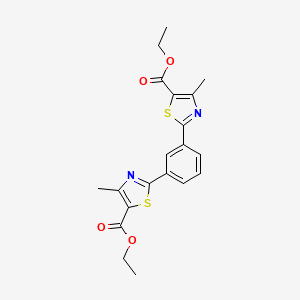 molecular formula C20H20N2O4S2 B6361312 1,3-Bis(5-ethoxycarbonyl-4-methyl-2-thiazolyl)benzene CAS No. 1858241-92-5