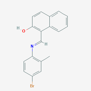 molecular formula C18H14BrNO B6361333 1-[(4-Bromo-2-methyl-phenylimino)-methyl]-naphthalen-2-ol CAS No. 306743-62-4