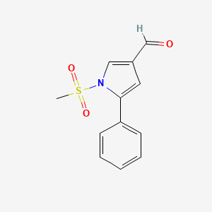molecular formula C12H11NO3S B6361416 1-Methanesulfonyl-5-phenyl-1H-pyrrole-3-carbaldehyde, 95% CAS No. 881673-35-4