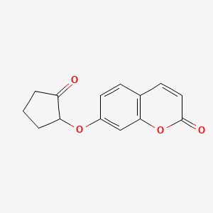 molecular formula C14H12O4 B6361439 7-[(2-Oxocyclopentyl)oxy]-2H-1-benzopyran-2-one;  min. 98% CAS No. 877774-65-7