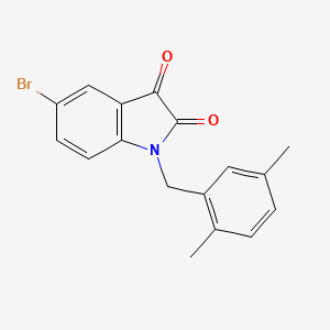 molecular formula C17H14BrNO2 B6361460 5-Bromo-1-(2,5-dimethylbenzyl)-1H-indole-2,3-dione CAS No. 688037-89-0