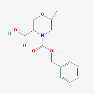 molecular formula C15H19NO5 B6361485 6,6-Dimethyl-morpholine-3,4-dicarboxylic acid 4-benzyl ester CAS No. 1255098-53-3