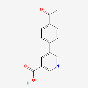 molecular formula C14H11NO3 B6361501 5-(4-Acetylphenyl)nicotinic acid, 95% CAS No. 1193240-66-2