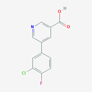 molecular formula C12H7ClFNO2 B6361507 5-(3-Chloro-4-fluorophenyl)nicotinic acid, 95% CAS No. 1261962-61-1