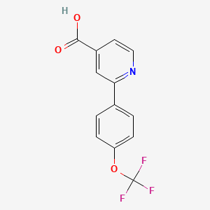 molecular formula C13H8F3NO3 B6361532 2-(4-Trifluoromethoxyphenyl)Isonicotinic acid, 95% CAS No. 1258269-14-5