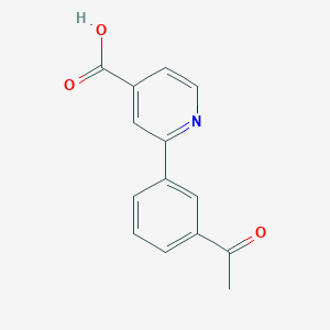 molecular formula C14H11NO3 B6361535 2-(3-Acetylphenyl)isonicotinic acid, 95% CAS No. 1262005-25-3