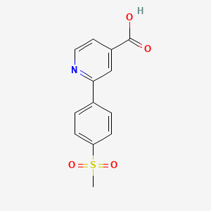 molecular formula C13H11NO4S B6361542 2-(4-Methylsulfonylphenyl)isonicotinic acid;  95% CAS No. 1258621-88-3