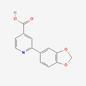 molecular formula C13H9NO4 B6361545 2-(3,4-Methylenedioxyphenyl)Isonicotinic acid, 95% CAS No. 1258627-04-1