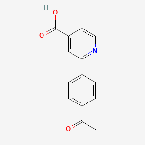molecular formula C14H11NO3 B6361552 2-(4-Acetylphenyl)isonicotinic acid, 95% CAS No. 1261920-88-0