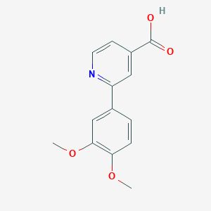 molecular formula C14H13NO4 B6361565 2-(3,4-Dimethoxyphenyl)isonicotinic acid, 95% CAS No. 1226337-16-1