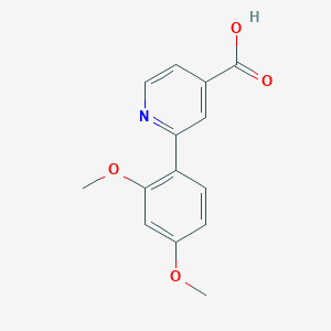 molecular formula C14H13NO4 B6361577 2-(2,4-Dimethoxyphenyl)isonicotinic acid, 95% CAS No. 1258612-81-5
