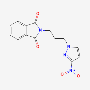molecular formula C14H12N4O4 B6361606 2-[3-(3-硝基-1H-吡唑-1-基)丙基]-2,3-二氢-1H-异吲哚-1,3-二酮 CAS No. 1006570-21-3
