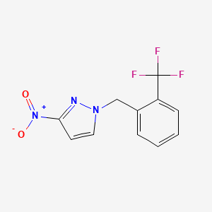 molecular formula C11H8F3N3O2 B6361620 3-Nitro-1-{[2-(trifluoromethyl)phenyl]methyl}-1H-pyrazole CAS No. 1006525-91-2