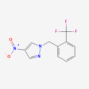 molecular formula C11H8F3N3O2 B6361628 4-Nitro-1-{[2-(trifluoromethyl)phenyl]methyl}-1H-pyrazole CAS No. 1006526-27-7