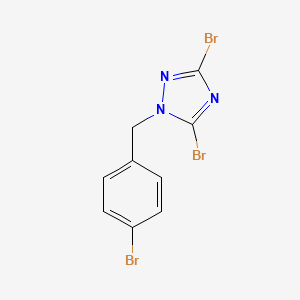 molecular formula C9H6Br3N3 B6361685 3,5-二溴-1-[(4-溴苯基)甲基]-1H-1,2,4-三唑 CAS No. 1211431-07-0