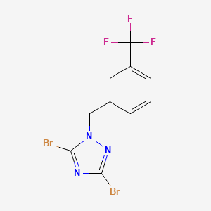 molecular formula C10H6Br2F3N3 B6361741 3,5-Dibromo-1-{[3-(trifluoromethyl)phenyl]methyl}-1H-1,2,4-triazole CAS No. 1240580-51-1