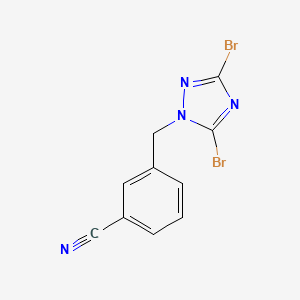 molecular formula C10H6Br2N4 B6361775 3-[(Dibromo-1H-1,2,4-triazol-1-yl)methyl]benzonitrile CAS No. 1240568-38-0