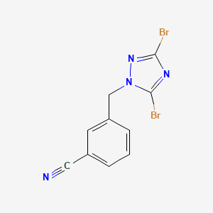 molecular formula C10H6Br2N4 B6361775 3-[(3,5-dibromo-1H-1,2,4-triazol-1-yl)methyl]benzonitrile CAS No. 1240568-38-0