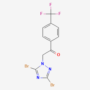 molecular formula C11H6Br2F3N3O B6361790 2-(二溴-1H-1,2,4-三唑-1-基)-1-[4-(三氟甲基)苯基]乙烷-1-酮 CAS No. 1240568-21-1