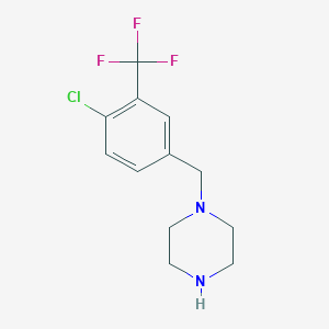 molecular formula C12H14ClF3N2 B6361798 1-{[4-Chloro-3-(trifluoromethyl)phenyl]methyl}piperazine CAS No. 1240565-45-0