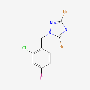 molecular formula C9H5Br2ClFN3 B6361816 3,5-二溴-1-[(2-氯-4-氟苯基)甲基]-1H-1,2,4-三唑 CAS No. 1240580-86-2