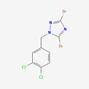molecular formula C9H5Br2Cl2N3 B6361826 3,5-Dibromo-1-[(3,4-dichlorophenyl)methyl]-1H-1,2,4-triazole CAS No. 1240571-35-0