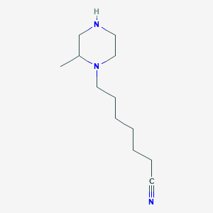 molecular formula C12H23N3 B6361911 7-(2-Methylpiperazin-1-yl)heptanenitrile CAS No. 1240573-09-4
