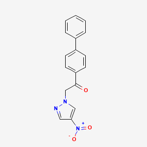 molecular formula C17H13N3O3 B6362003 2-(4-硝基-1H-吡唑-1-基)-1-(4-苯基苯基)乙酮 CAS No. 1240568-22-2