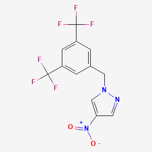 molecular formula C12H7F6N3O2 B6362047 1-{[3,5-Bis(trifluoromethyl)phenyl]methyl}-4-nitro-1H-pyrazole CAS No. 1240572-16-0