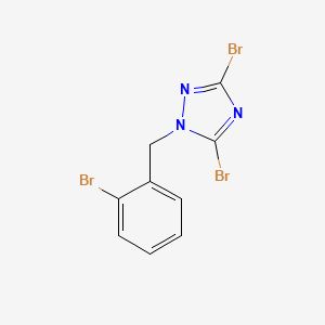 molecular formula C9H6Br3N3 B6362102 3,5-Dibromo-1-[(2-bromophenyl)methyl]-1H-1,2,4-triazole CAS No. 1240572-09-1