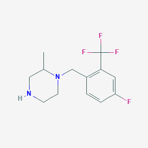 1-{[4-Fluoro-2-(trifluoromethyl)phenyl]methyl}-2-methylpiperazine