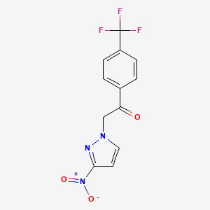 molecular formula C12H8F3N3O3 B6362115 2-(3-Nitro-1H-pyrazol-1-yl)-1-[4-(trifluoromethyl)phenyl]ethan-1-one CAS No. 1240569-62-3